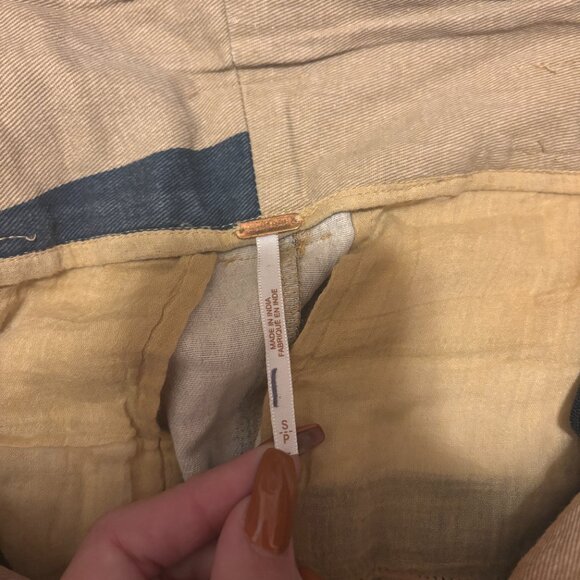 Free People Majorie High Waist Palazzo Pants Striped WideLeg Tie Boho Small READ - Picture 6 of 11